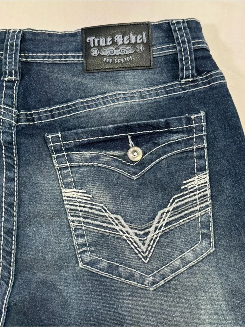 True Religion Men's Dark Wash Slim Straight Jeans
